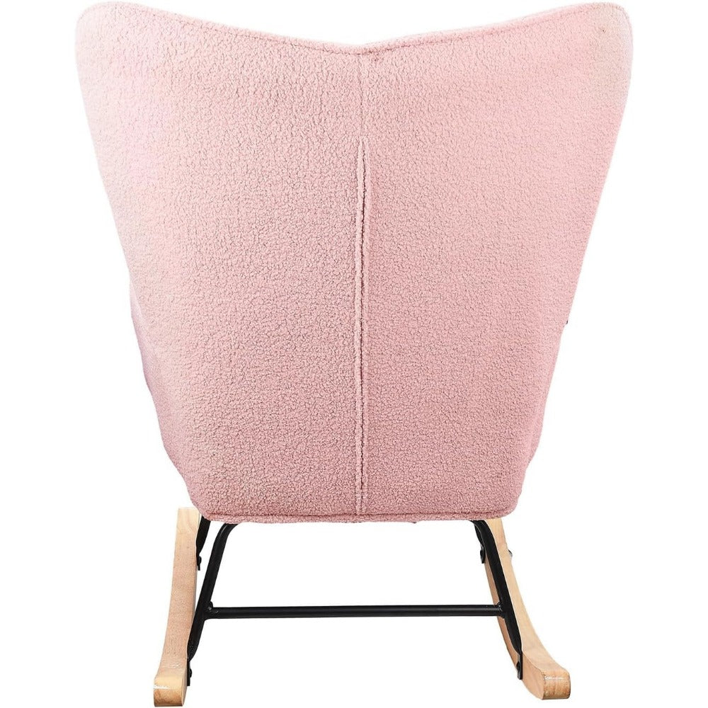 Fauteuil – Relaxstoel – Leunstoel – Zithoekstoel – Loungestoel – Roze Kleur – Hoogwaardig Schuim & Stevig Houten Frame