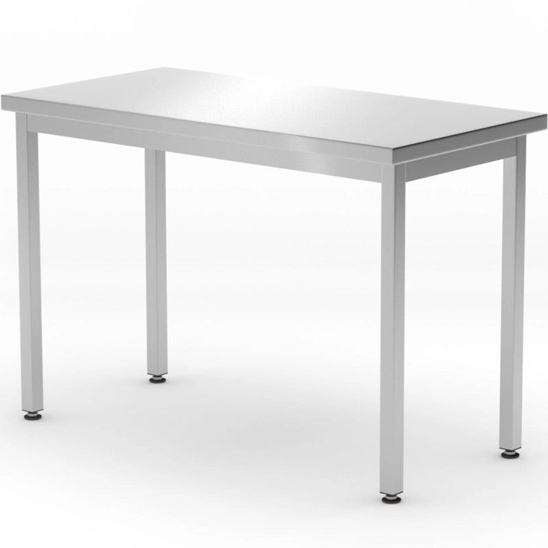 Centrale Keukentafel – Werktafel – RVS Tafel – Horecatafel – Professionele Keukentafel – 1000x600x850 mm – Roestvrij Staal AISI 430 – Verstelbare Poten