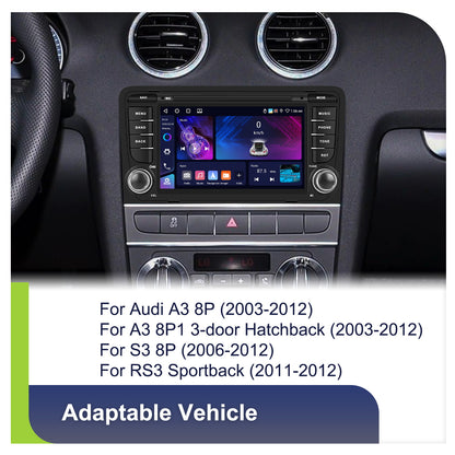 Autoradio – Multimedia Systeem – 7 Inch Scherm – Android 15 – Audi A3 8P S3 RS3 – Draadloze CarPlay – Android Auto – AHD Achteruitrijcamera – 4GB RAM 64GB Opslag
