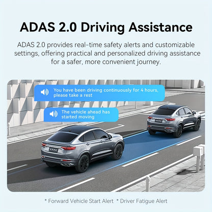 Dashcam – Auto Camera – Dashboardcamera – Voor- en Achtercamera – Dual Channel – Super Nachtzicht – 4K Front & Full HD Rear – Wifi Met App - QUORE