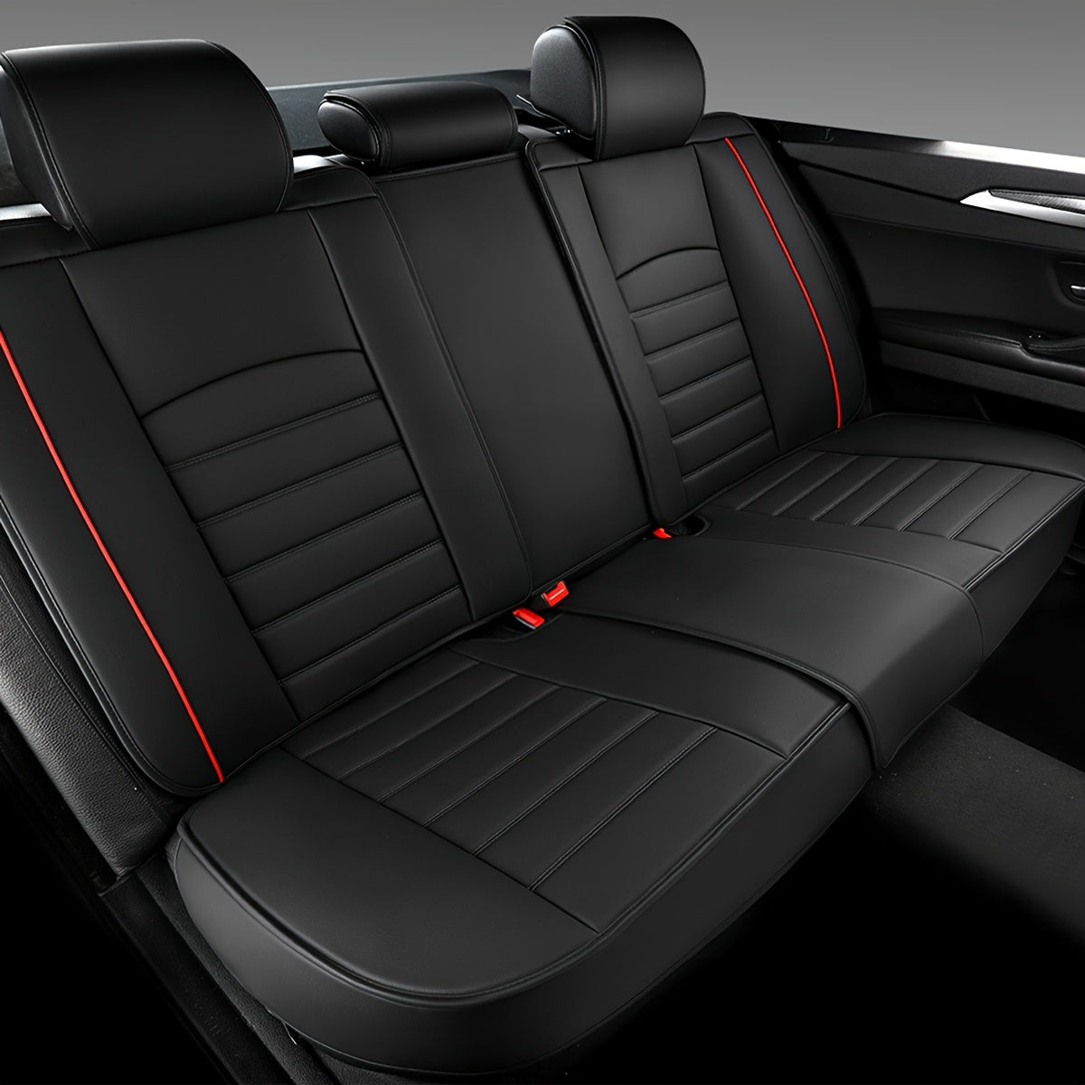 Universal PU Leather Car Seat Covers Full Set, for Vw Golf, Tiguan, Passat, T-Roc,, Touran, Arteon, ID.4, Adjustable for Front and Rear Seats, Five-Seat All-Season Car Seat Protectors, Non-Slip with Airbag Compatibility