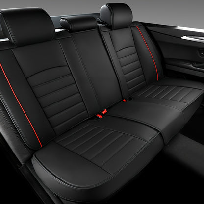 Universal PU Leather Car Seat Covers Full Set, for Vw Golf, Tiguan, Passat, T-Roc,, Touran, Arteon, ID.4, Adjustable for Front and Rear Seats, Five-Seat All-Season Car Seat Protectors, Non-Slip with Airbag Compatibility