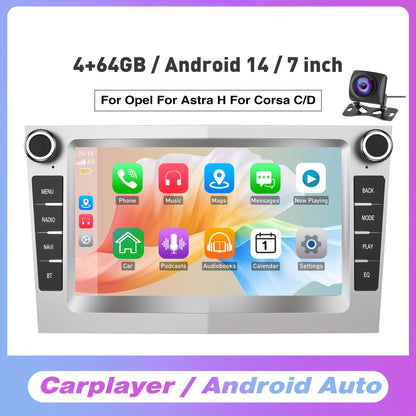 Android 14 Autoradio – Android Auto – Carplay Radio – Multimedia Speler – Auto Stereo – 7 Inch HD IPS Touchscreen – 4GB RAM 64GB Opslag – Met Achteruitrijcamera