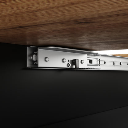 Uitschuifbare Eettafel – Uitklapbare Tafel – Verstelbare Tafel – Keukentafel – Tafel Met Opbergruimte – 110-140 cm Uitbreidbaar – MDF Marmerlook Blad