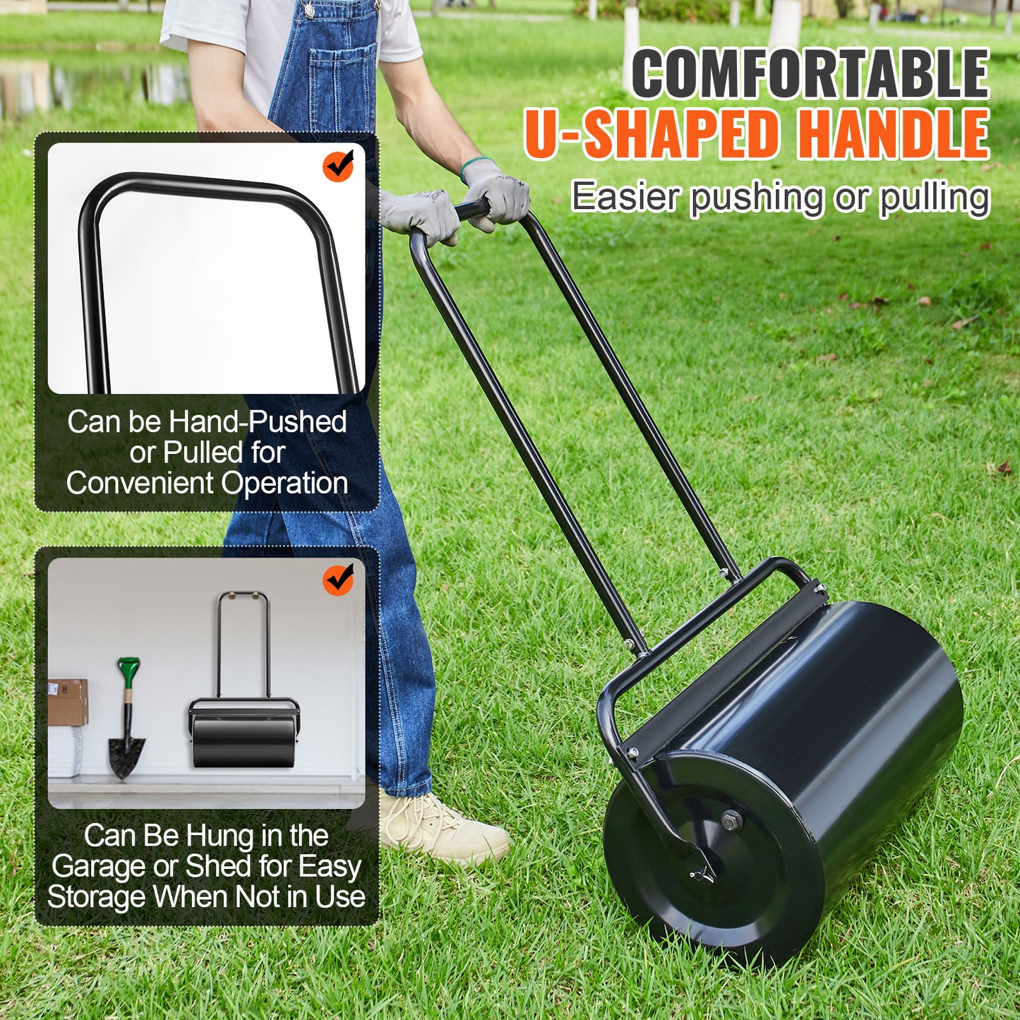 Grasmaaierroller – Gazonwals – Grasroller – Tuinwals – Bodemroller – 46 Liter Inhoud – Stalen Duurzaam Frame