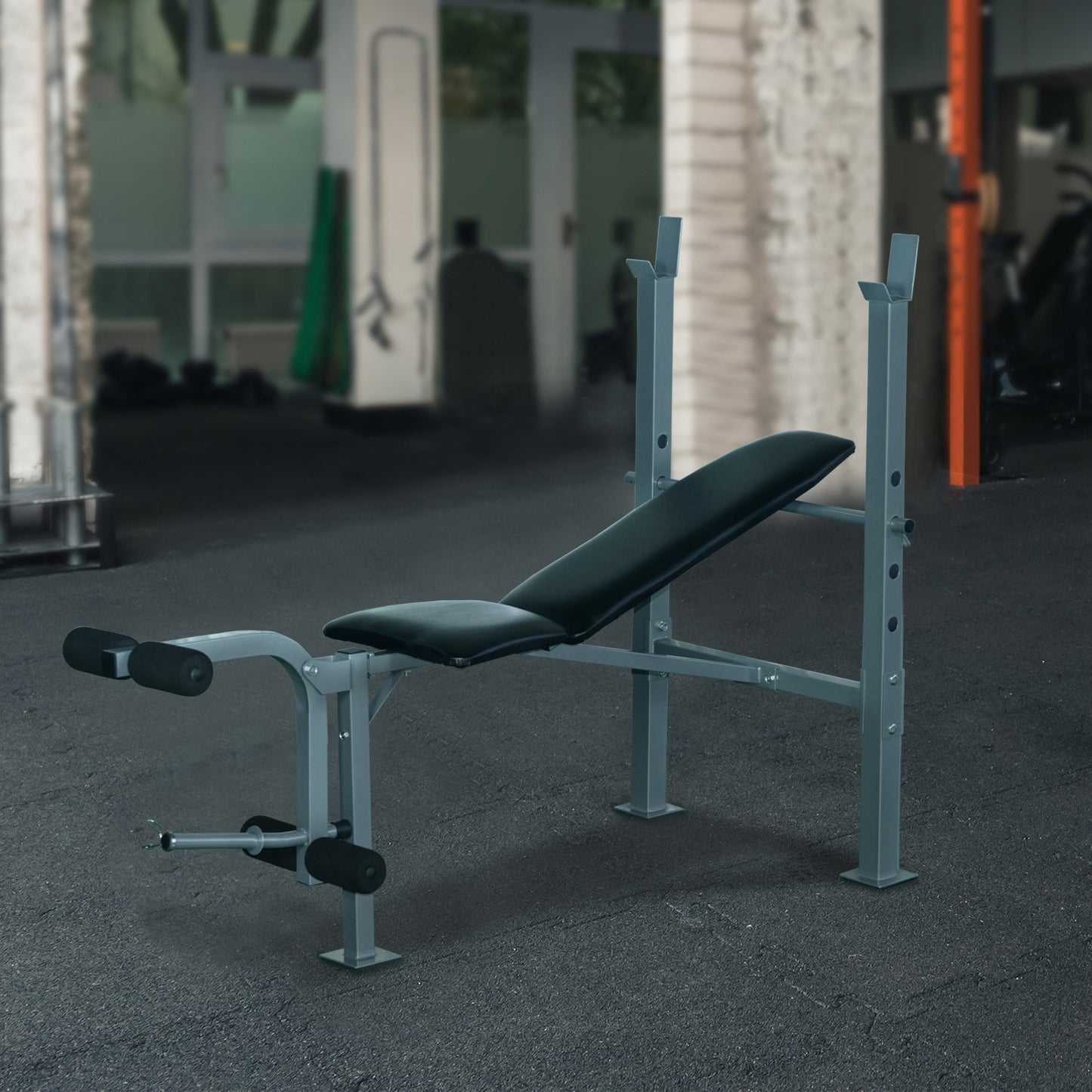 Bankdrukbank – Halterbank – Fitnessbank – Trainingsbank – Workout Bank – Verstelbaar – Leg Curl Ondersteuning – Stabiel Epoxy Stalen Frame