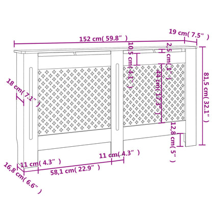 Radiatorombouw – Radiatoromkasting – Radiatorbekleding – Verwarmingsombouw – MDF – 152x19x82 cm – Modern Strak Design