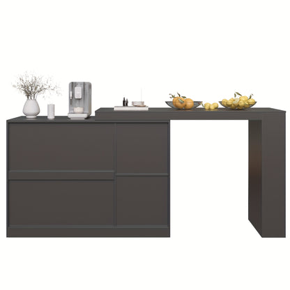 A 360-Degree Rotating Bar (Dimensions 120 X 40 X 97 Cm), Featuring a Sleek Modern Design with Black Rotating Dining And Bar Cabinets, Offering Multifunctional Storage Equipped with Glass Doors.