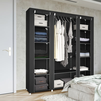 Kledingkast – Garderobekast – Stoffen Kast – Opbergkast – Garderobekast Systeem – 150x45x175 cm – Modulair & Stapelbaar – Lichtgewicht & Duurzaam