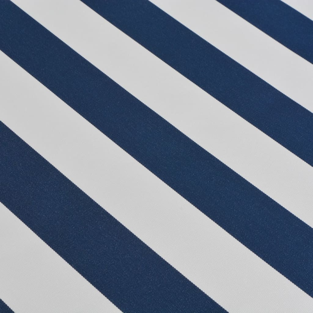 Uitschuifbare Zonwering – Knikarmscherm – Terraszonwering – Balkonzonwering – Schaduwdoek – 400 cm Breed – Waterafstotend Polyester – Stevig Aluminium Frame - Blauw en Wit
