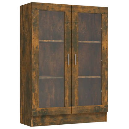 Vitrinekast – Vitrine – Glazen Kast – Opbergkast – Wandkast – Smoke Oak – 82,5x30,5x115 cm – Ge-engineerd Hout