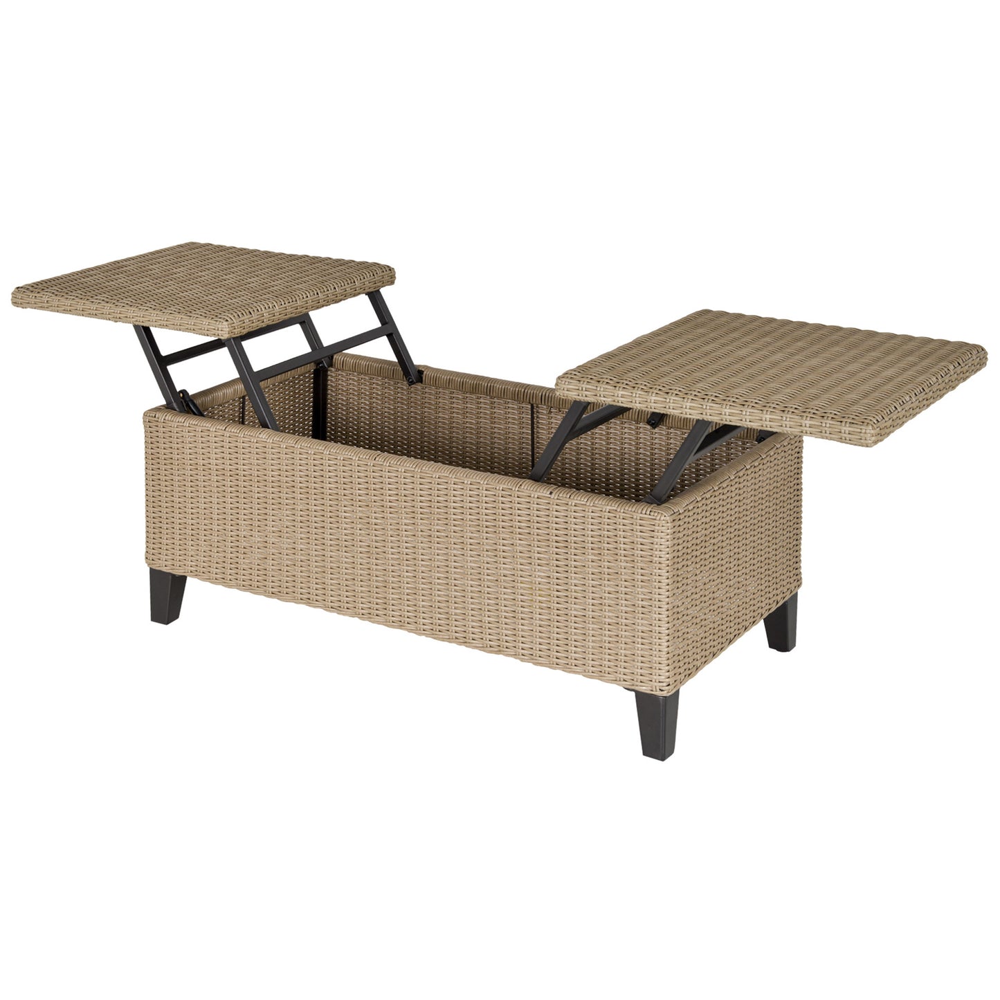 Salontafel – Koffietafel – Tafel – Bijzettafel – Lounge Tafel – Dubbel Lift-Top Systeem – Weerbestendig Resin & Metaal