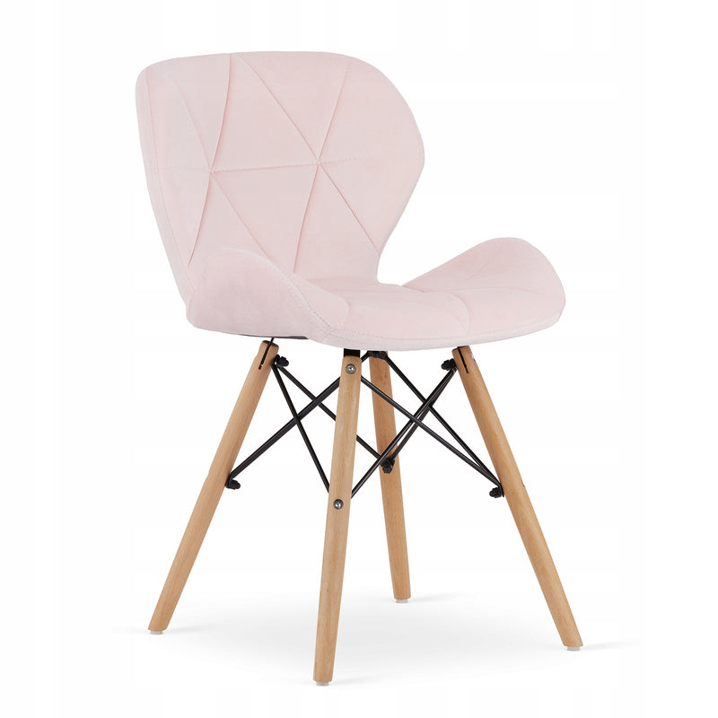 Stoel – Eetkamerstoel – Bureaustoel – Fauteuil – Kuipstoel – Velvet Bekleding – Houten Beukenpoten – 48x43x74 cm – Zithoogte 45 cm