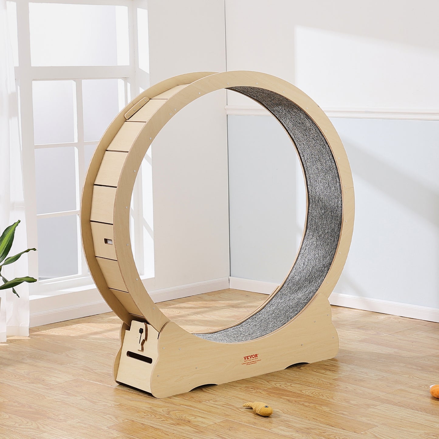 Kattenrad – Kattenloopwiel – Kattenwiel – Kattenrenwiel – Kattenrenrad – Groot formaat 132 cm – Stil en duurzaam hout