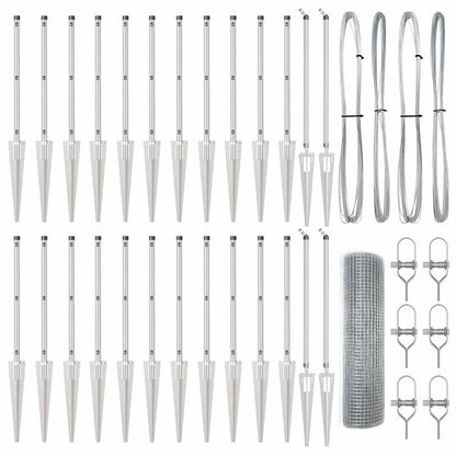 Metalen Omheining – Stalen Schutting – Buitenafscheiding – Metaalbarrière – Tuinafscheiding – Zilverkleurig – Weerbestendig – 50m x 0,5m Stevig Stalen Frame