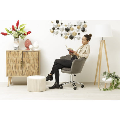 Velvet Bureaustoel – Fauteuil – Werkstoel – Stoel met Wieltjes – Bureaustoel Met Verstelbare Hoogte – Zachte Velvet Bekleding – Draaibare Vijfsterbasis