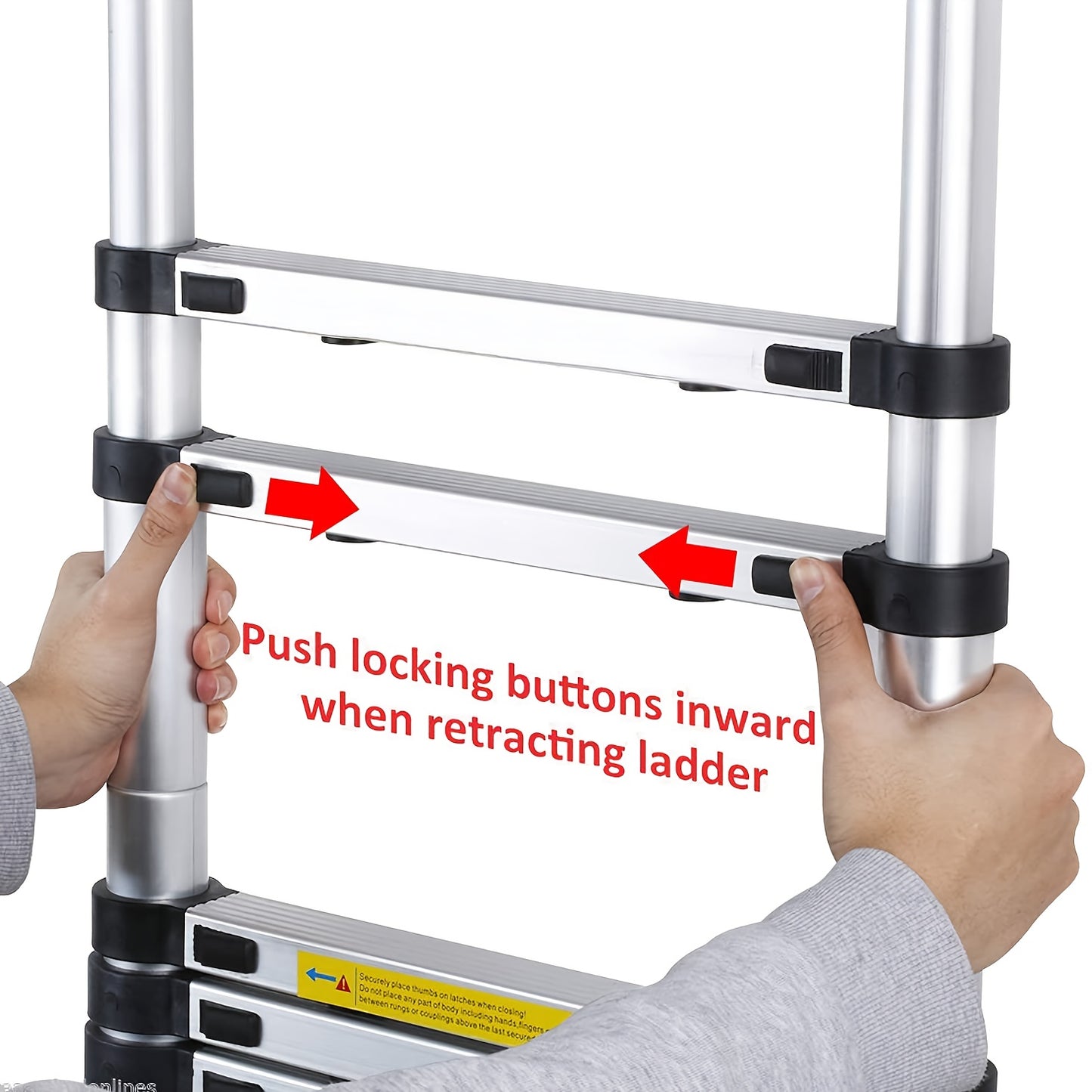 Uitschuifladder – Telescopische Ladder – Opsteekladder – Vouwladder – Aluminium Ladder – 5 Meter Uitschuifbaar – Anti-Slip Rubber Voeten