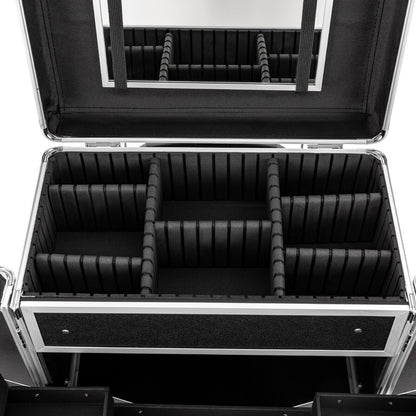 Make-upkoffer – Make-up Trolley – Make-up Organizer – Cosmetica Koffer – Make-up Case – Ruime Indeling Met Uitneembare Trays – Stevig ABS Materiaal Met Verstelbare Trolleystang