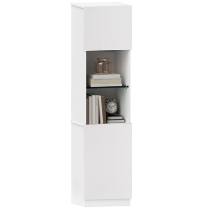 HOMCOM Storage Furniture Bookcase, Storage Shelf, with 2 Doors, Adjustable Shelves, for Living Room, Home Office, Bedroom, 40 x 38 x 160 cm White