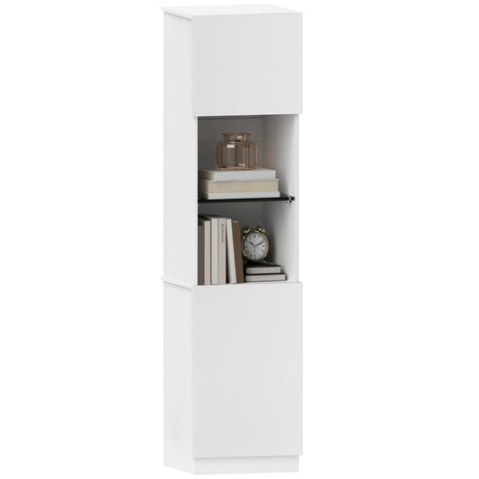 HOMCOM Storage Furniture Bookcase, Storage Shelf, with 2 Doors, Adjustable Shelves, for Living Room, Home Office, Bedroom, 40 x 38 x 160 cm White