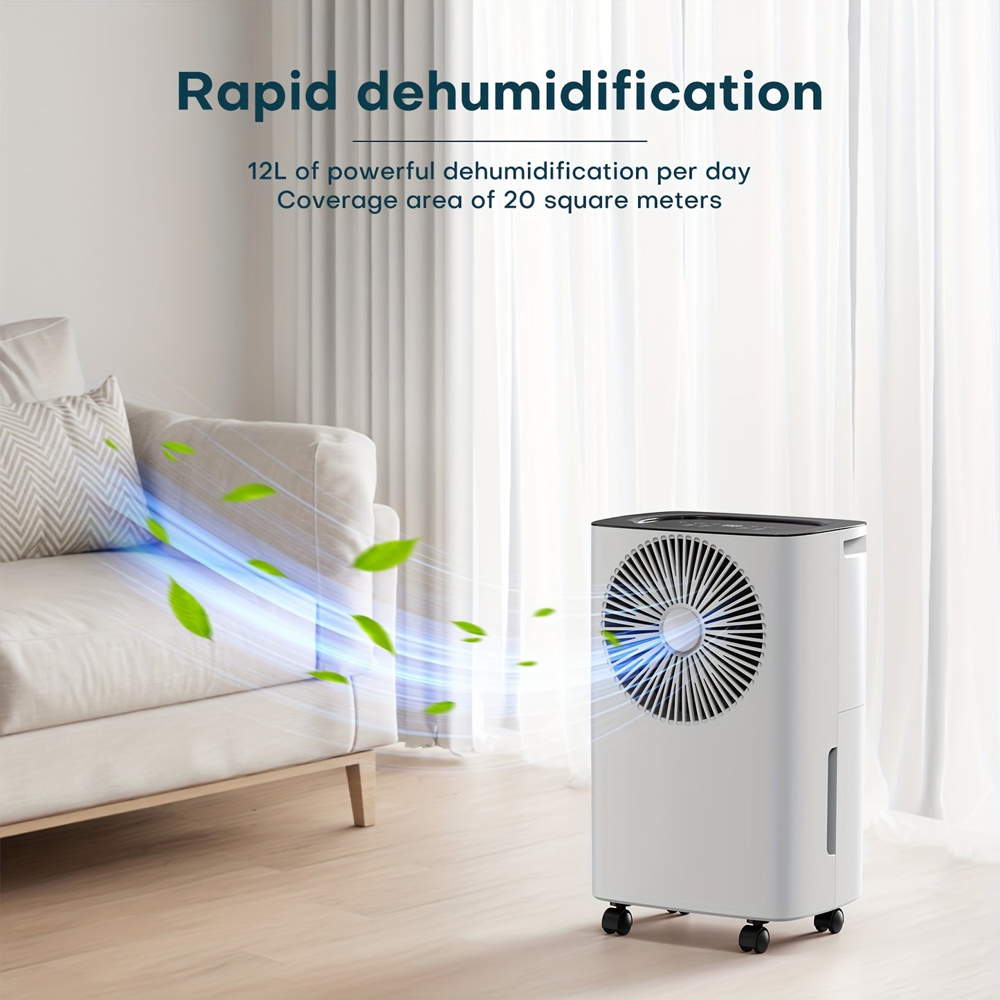 Luchtontvochtiger – Vochtverwijderaar – Vochtvreter – Ontvochtiger – Air Dehumidifier – 12L Per Dag Capaciteit – Metalen Behuizing Met Continue Afvoer