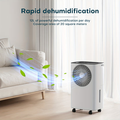Luchtontvochtiger – Vochtverwijderaar – Vochtvreter – Ontvochtiger – Air Dehumidifier – 12L Per Dag Capaciteit – Metalen Behuizing Met Continue Afvoer