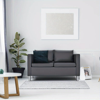2-zitsbank – loveseat – zitbank – tweezits – tweezitsbank – ergonomisch zitcomfort – synthetisch leer grijs
