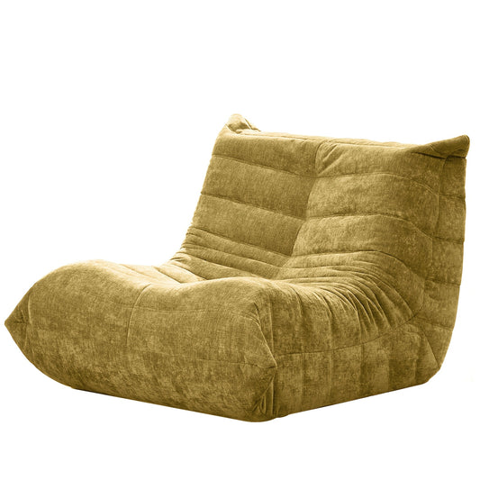 Zitzak – Giant Zitzak – Beanbag – Luie Stoel – Relaxfauteuil – Geel – Extra Groot – Pluche Schuimvulling – Glanzend Imitatiebont