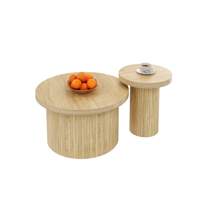Houten Tafel – Ronde Tafel – Bijzettafel – Salontafel – Nachtkastje – MDF Hout – Compact Formaat Voor Twee Personen – Multifunctioneel & Sfeervol