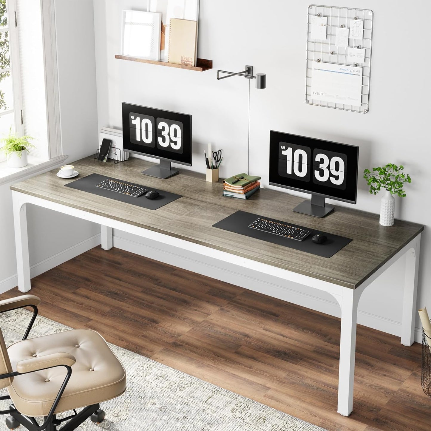 Bureau – Computertafel – Werkplek – Kantoortafel – Vergadertafel – Modern Design – 200 x 70 x 75 cm – Eikenhout