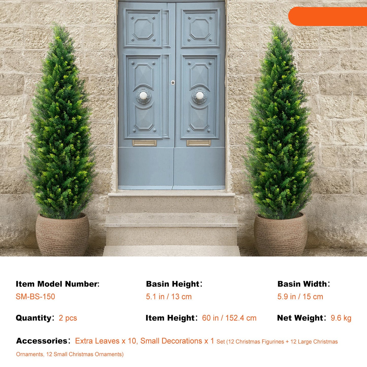 Kunstplant – Kunstcéder – Nepboom – Decoratieplant – Kunstcéderboom – Set van 2 – 150 cm Hoogte – Weerbestendig en Onderhoudsvrij