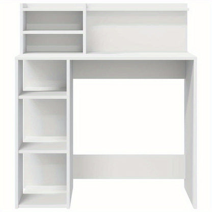 Bureaumeubel – Bureau – Computertafel – Bureautafel – Werkbureau – Wit – Compact 90x48x101,5 cm – Stevig MDF Hout – Opbergvak en Kastje