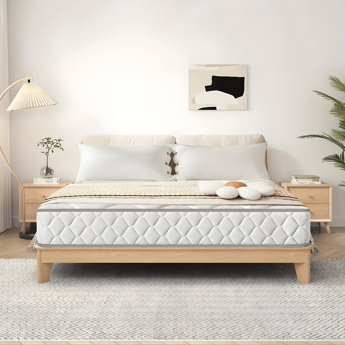 Matras 90x200 cm – Koudschuimmatras – Pocketveringmatras – Eenpersoonsmatras – 7-Zones Ondersteuning – Hoogte 22 cm – Pillow Top Ergonomisch Comfort