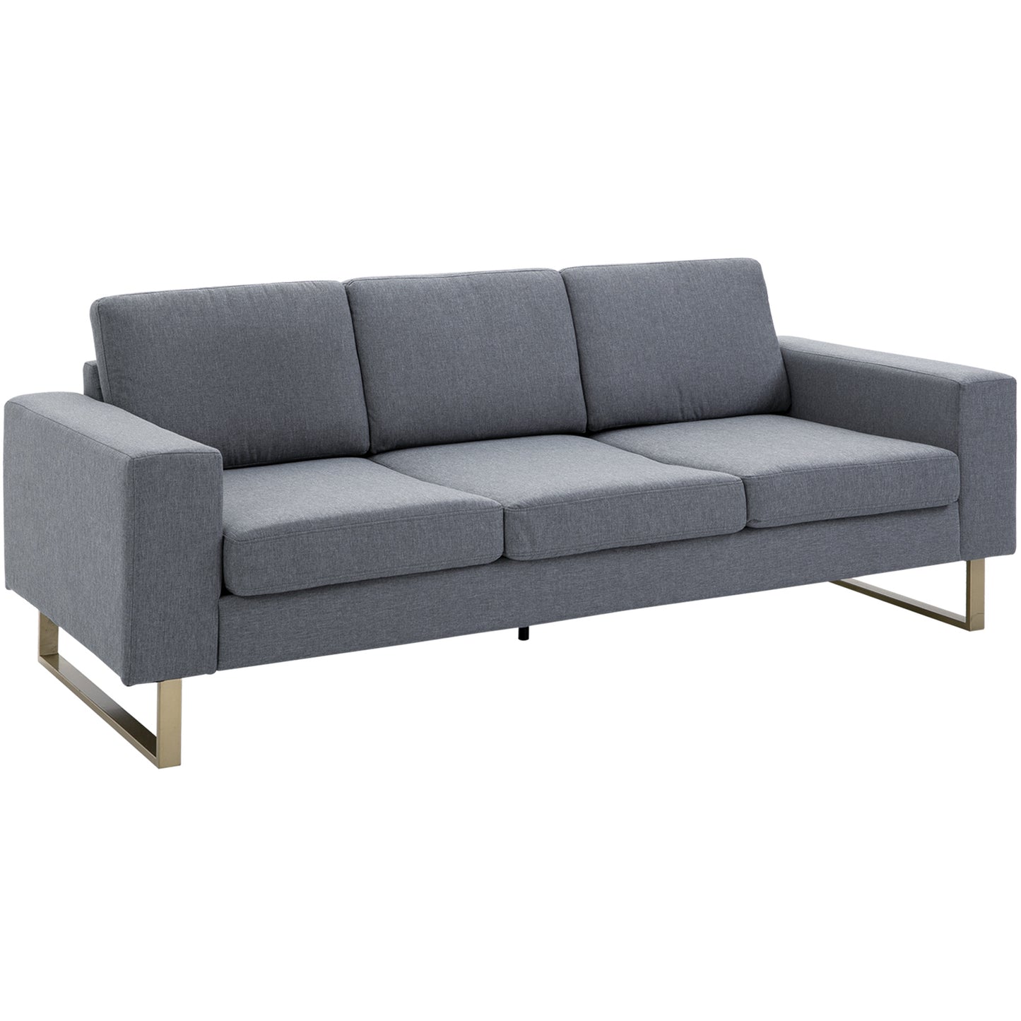 3-zitsbank – sofa – zitbank – loveseat – tweezitsbank – donkergrijs – linnen-look stof – royaal formaat 200 x 82 x 78 cm