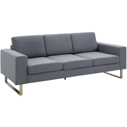 3-zitsbank – sofa – zitbank – loveseat – tweezitsbank – donkergrijs – linnen-look stof – royaal formaat 200 x 82 x 78 cm