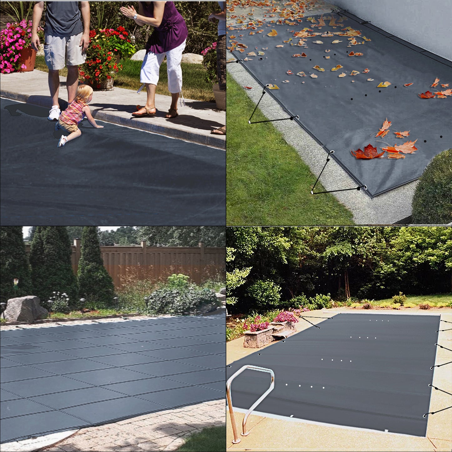 Zwembadafdekhoes – Zwembad Afdekzeil – Zwembad Cover – Zwembadhoes Veiligheid – Afdekzeil PVC – 3,5 x 6 Meter – Draagkracht Volwassenen & Kind