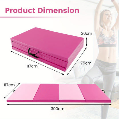 Gymmat – Fitnessmat – Yogamat – Turnmat – Sportmat – Opvouwbaar Met Sluiting & Draaghandvat – Extra Dik & Zacht – Lichtgewicht & Duurzaam