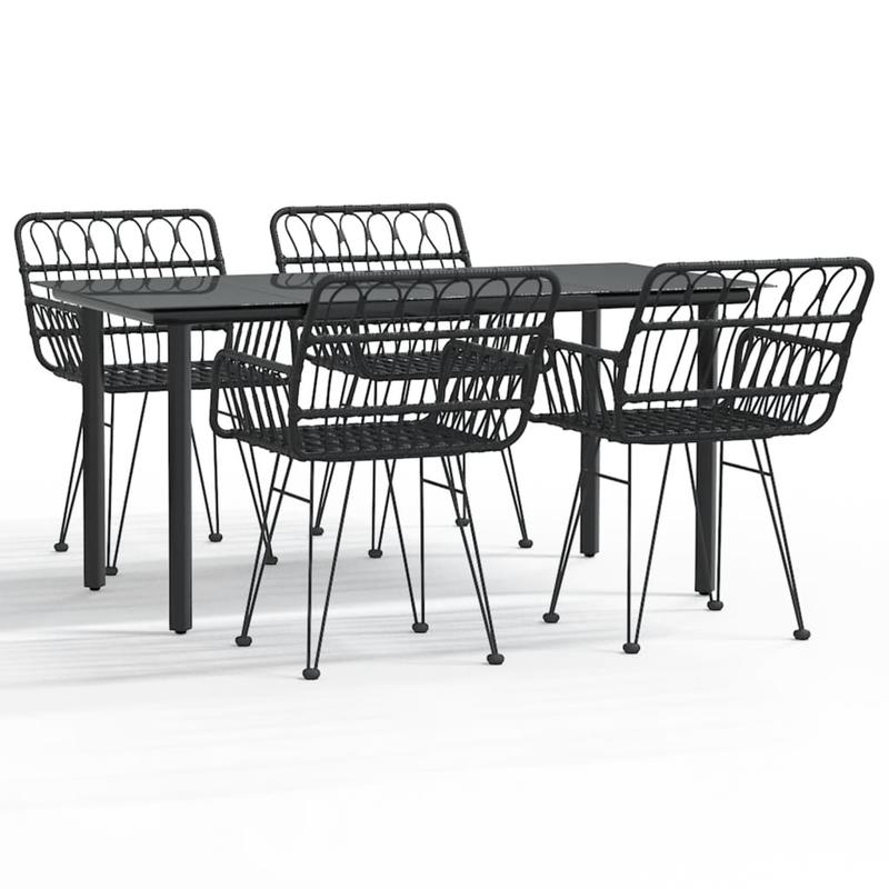 Loungeset – Tuinset – Loungemeubilair – Patio Set – Tuinmeubelen – Zwart – Weerbestendig Poly Rattan – Handgemaakte Details