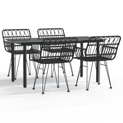 Loungeset – Tuinset – Loungemeubilair – Patio Set – Tuinmeubelen – Zwart – Weerbestendig Poly Rattan – Handgemaakte Details