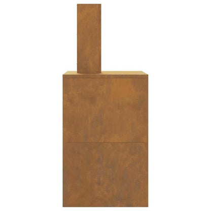 Outdoor Stove – Terrashaard – Vuurschaal – Tuinhaard – Patio Verwarming – Bruin Metaal – 60x40x96 cm – Geschikt Voor Hout & Gaslogs