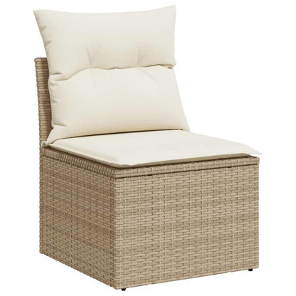 Loungeset – Tuinset – Loungesofa – Tuinmeubel – Modulair – Beige Kleur – Weerbestendig Poly Rattan – Stevig Metalen Frame