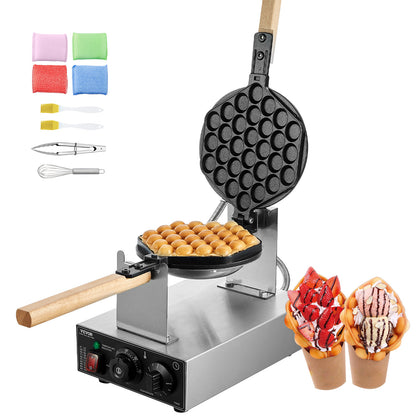 Bubblewafelijzer – Wafelijzer – Bubble Wafel Machine – Eierwafelijzer – Wafelmaker – 1400W Vermogen – 180° Draaifunctie