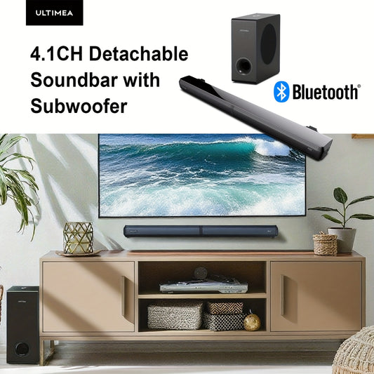 Soundbar – Home Cinema Set – Speakersysteem – Audio Unit – Tv Geluid – 4.1 Kanaals Surround – Draadgebonden Subwoofer – Bluetooth 5.3 – Instelbare Bas