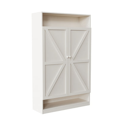 Double Door Multi-functional Shoe Cabinet, Large Storage Space, 8 Layers Of Partition Storage Cabinet