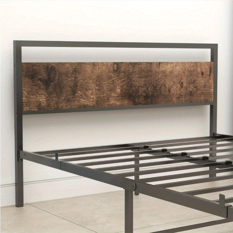 Bedframe – Metalen Bed – Tweepersoonsbed – Slaapbank – Loftbed – Robuust Stalen Frame – Verhoogd Opbergruimte Design