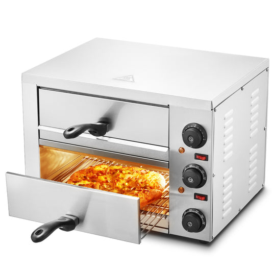 Elektrische Pizzaoven – Pizzaoven – Pizza Bakoven – Pizza Oven Voor Thuis – Pizza Oven Camping – RVS Roestvrij Staal – 305 mm Ø – Instelbare Temperatuur En Timer