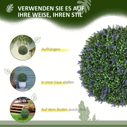 Kunstlavendel – Nepplanten – Sierplanten – Decoratieplanten – Kunstbloemen – Set Van 2 – 42 Cm Hoog – Onderhoudsvrij Kunststof