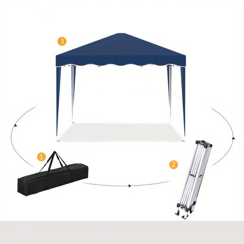 Tuinpaviljoen – Partytent – Pergola – Prieel – Overkapping – Verstelbare Hoogte – Stalen Frame & UV-Bescherming – Opvouwbaar Met Draagtasje – Oxford Polyester Blauw