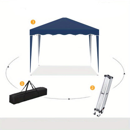 Tuinpaviljoen – Partytent – Pergola – Prieel – Overkapping – Verstelbare Hoogte – Stalen Frame & UV-Bescherming – Opvouwbaar Met Draagtasje – Oxford Polyester Blauw