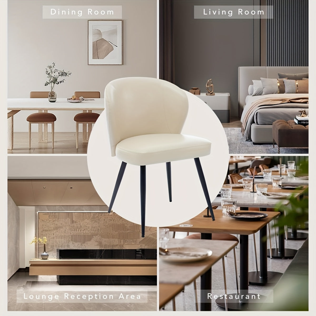 Eetkamerstoelen – Stoelen – Kuipstoelen – Keukenstoelen – Meubels – PU Kunstleer – Stalen Poten – Set van 2 – Max. Draagvermogen 120 kg